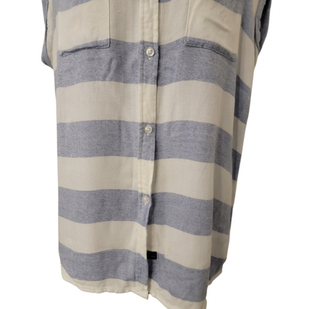 Rails Striped Button Collar Cap Sleeve Beachy Coa… - image 4